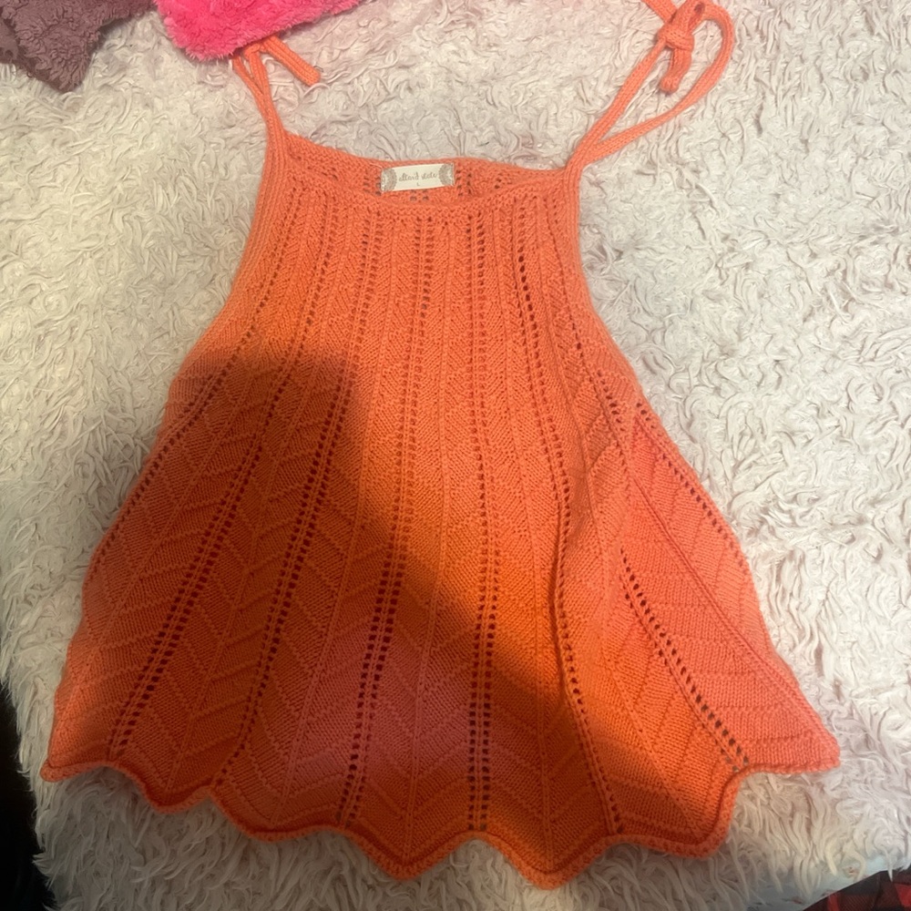 Altar'd State Vibrant Orange Knit Top